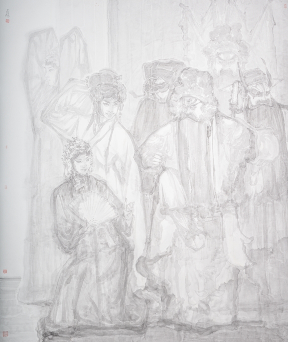 川剧新韵系列之3——花旦花脸  240x200CM  2024  高冠峰