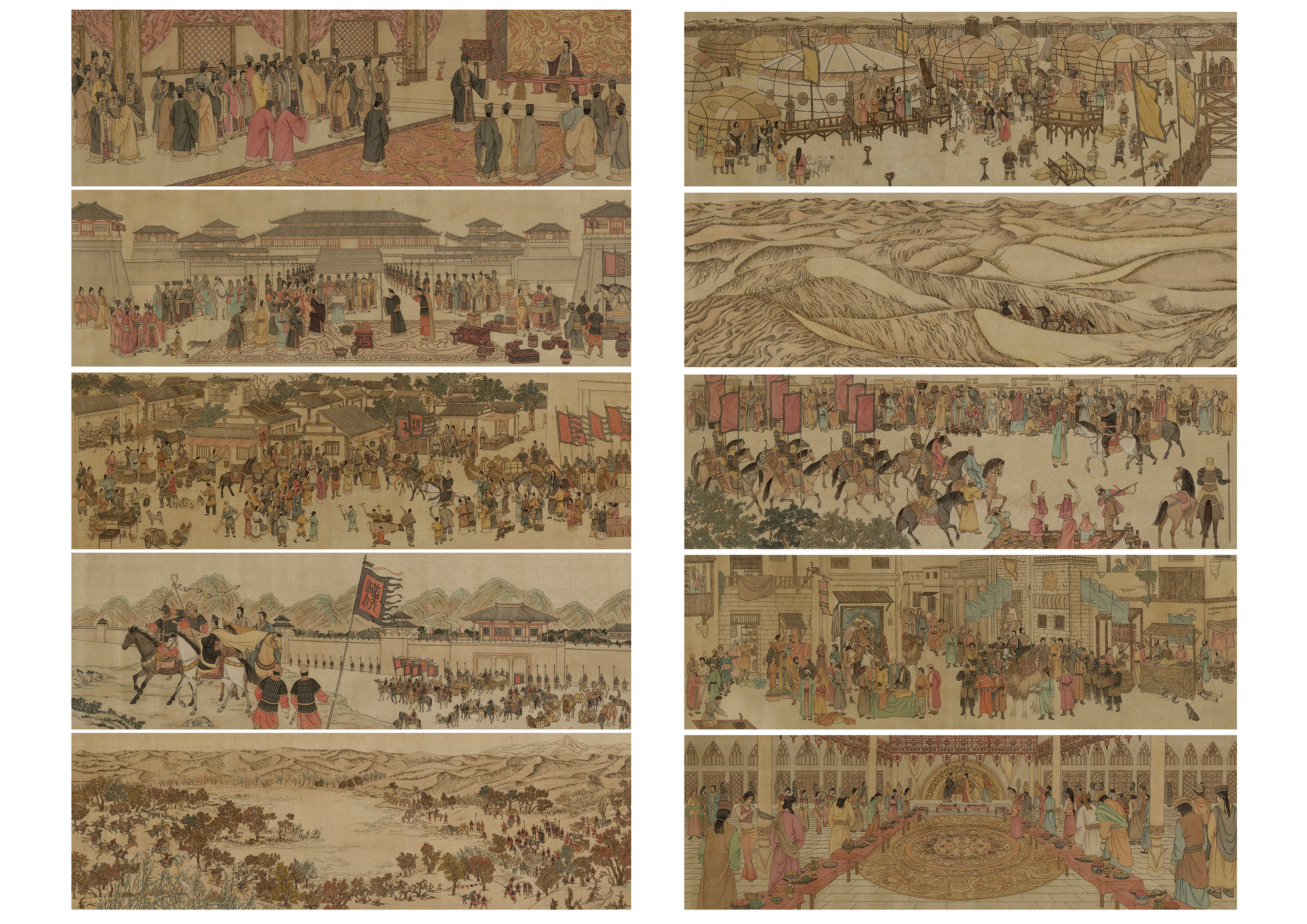 23 刘凯 《凿空之旅》纸本重彩 30×100cm×10幅 2019年