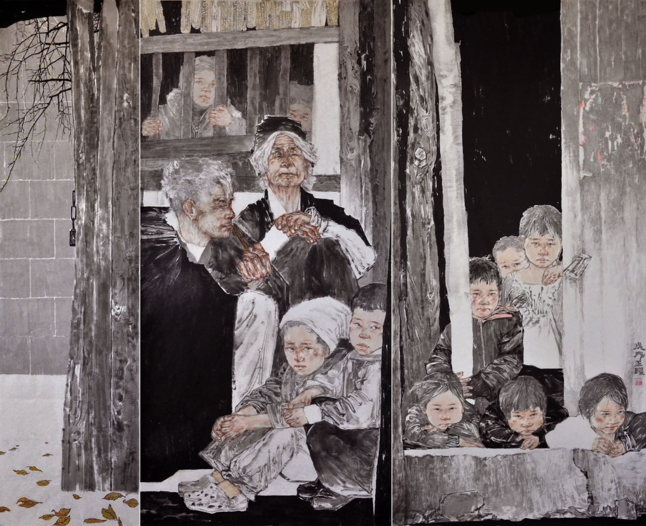16 王跃 《茕茕孑立形影相吊》 中国画 220x180cm 2017年