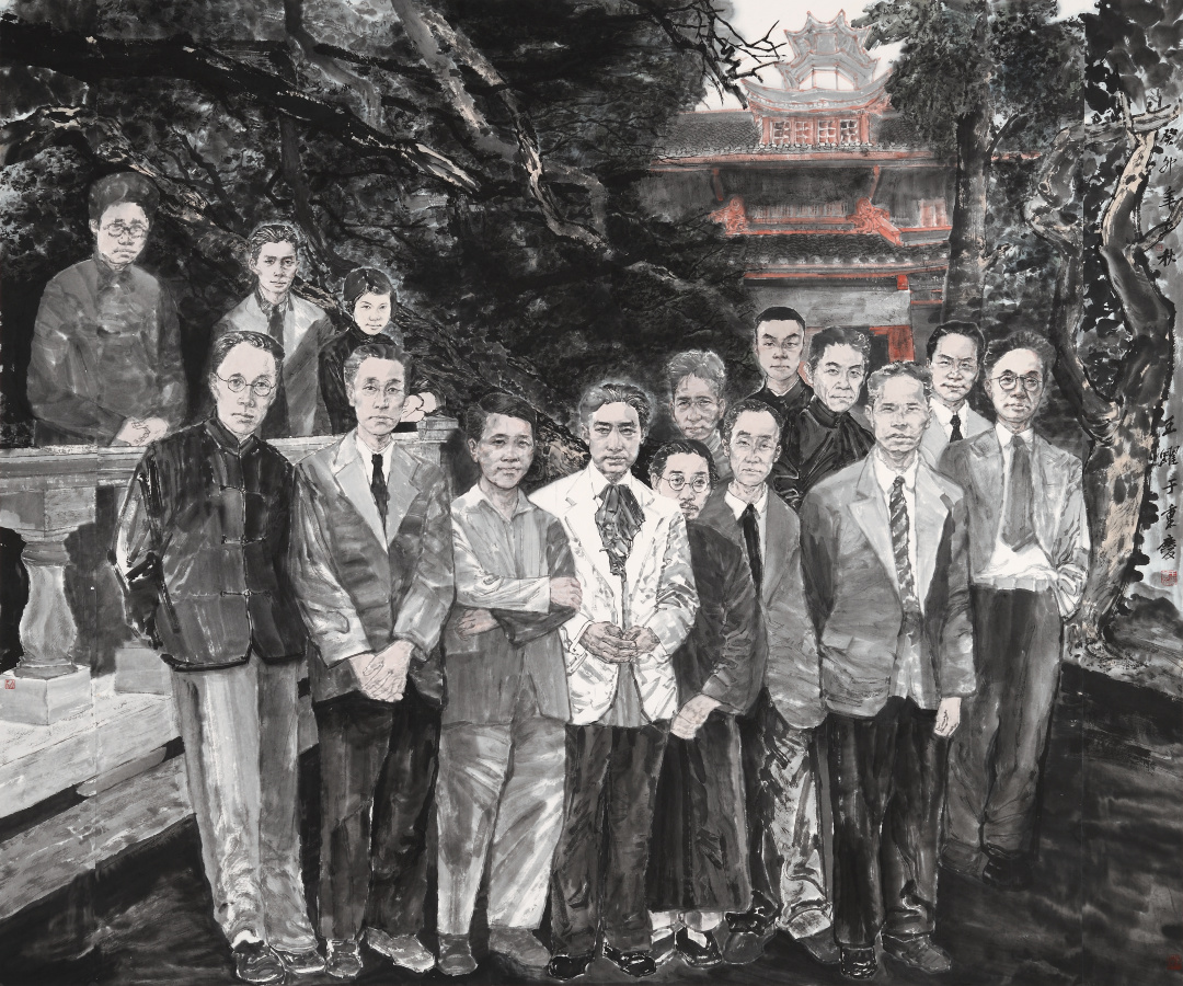 《科教之光-沙坪学灯》 王跃 中国画240x200cm