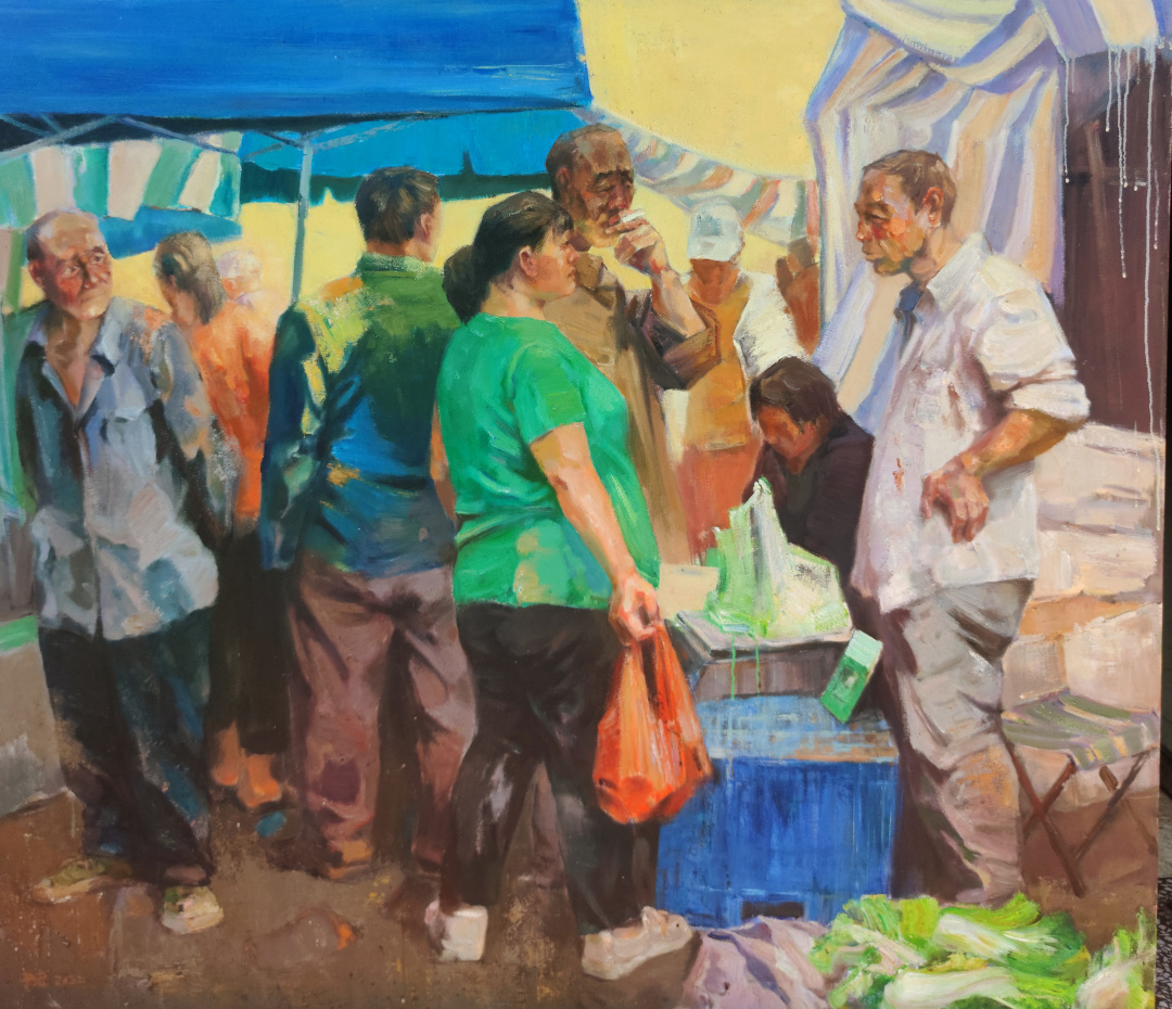 36《早市》施宇宏 油画160cmx140cm