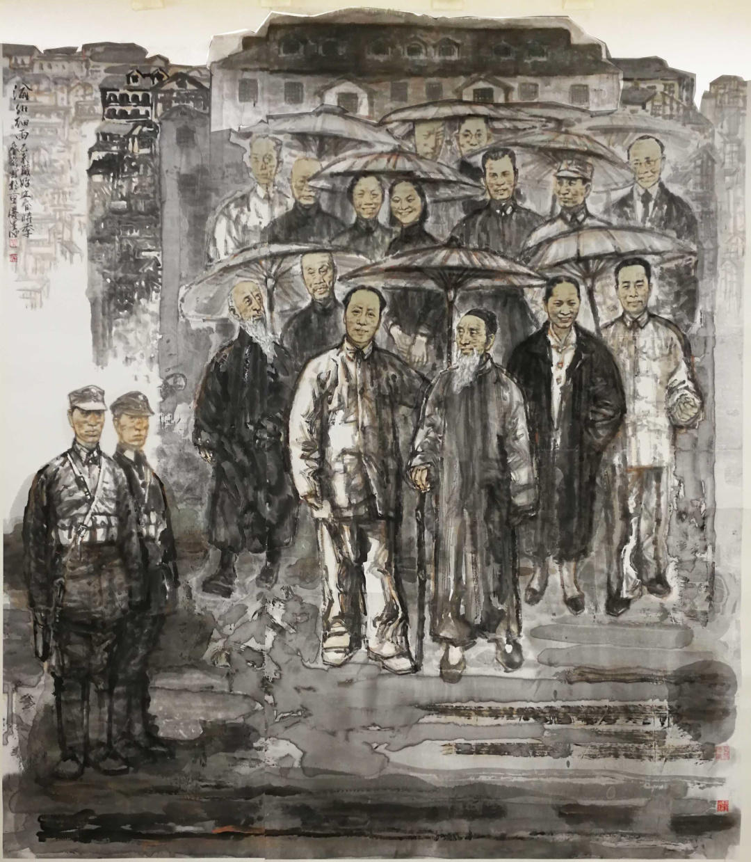 《渝州细雨》张春新 中国画 240x240cm 2016年