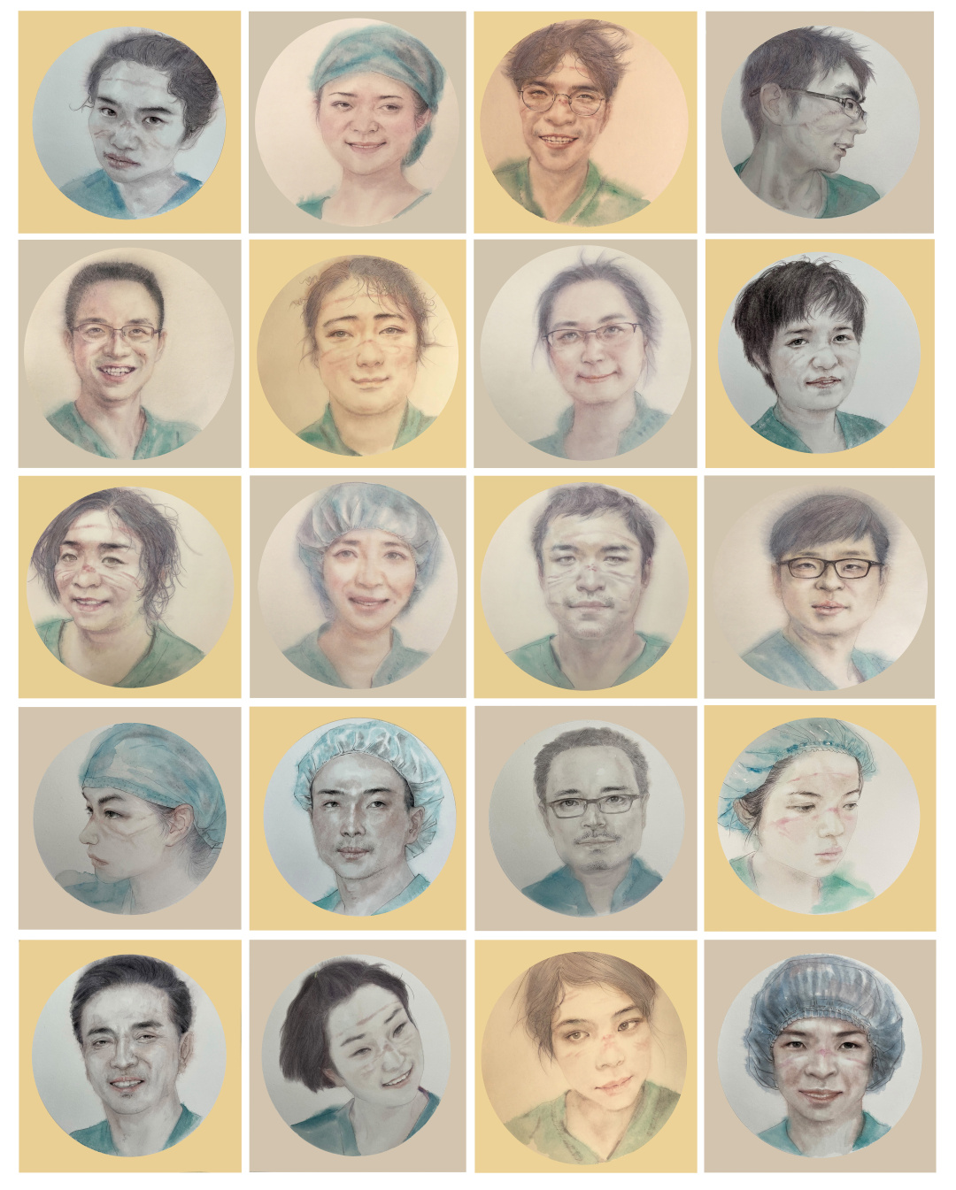 作品完成照片-李杰《青春印迹》 200cm x160 cm 纸本工笔 2022年