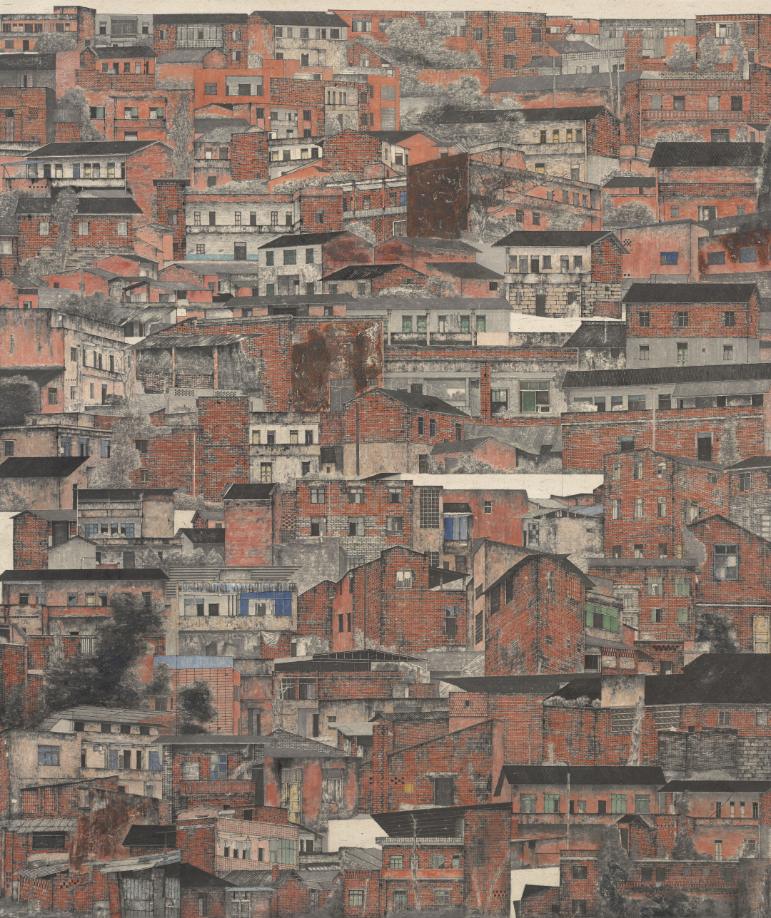 廖代扬-红房子-240x200cm-中国画-2021