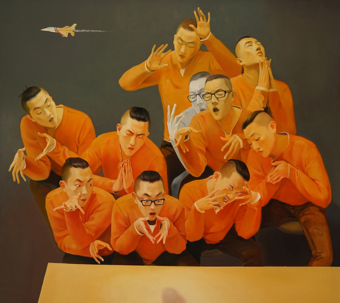 《绘画独生一代的自我完善之自言失语》 作者:刘大明 材料:布面油画 尺寸:200X180cm