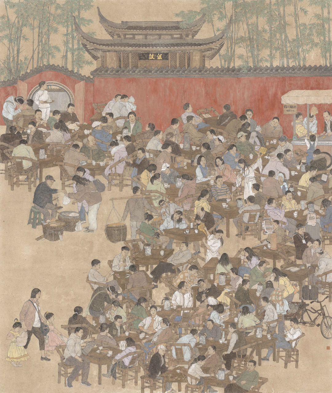 郑翔懿《锦城春和煦》240x200cm 中国画 2021年(可展出,未装裱)
