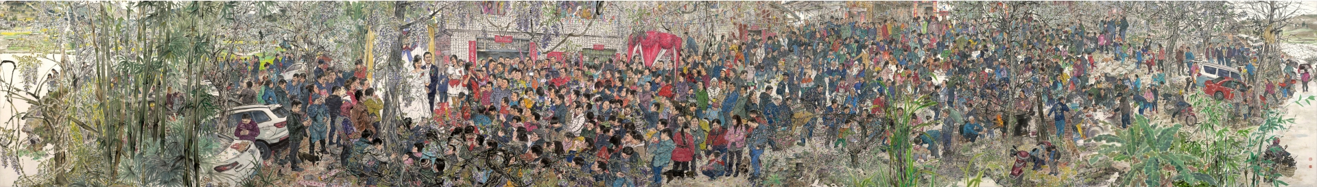 4 唐德福,《春喜巴山》,145cmx1020cm,2017年,纸本设色
