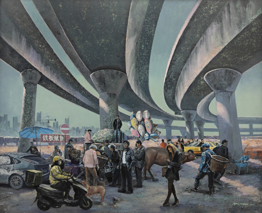 《两亩地》,毛艳阳 ,180×150cm,布面油画,2015年作。