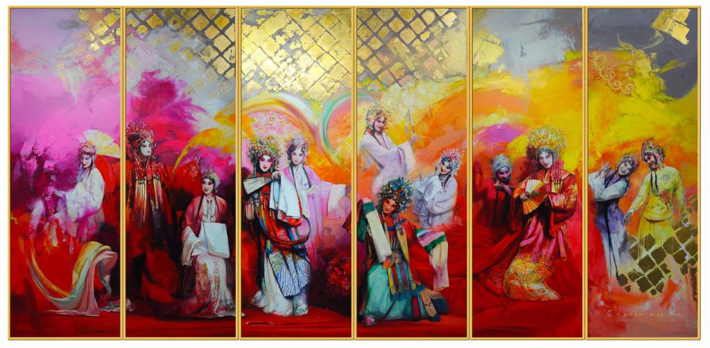 2 刘俊彪 龙凤呈祥 油画 300x600cm