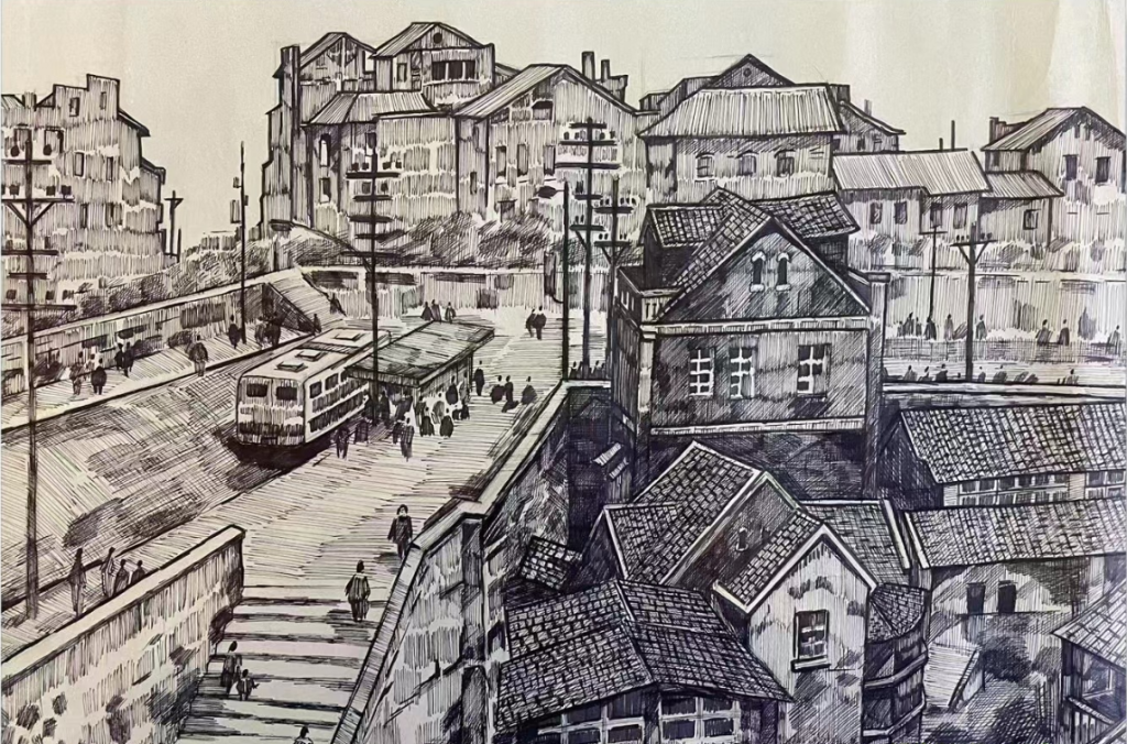 向雨婷,A组,《街景》,黔江区,二等奖