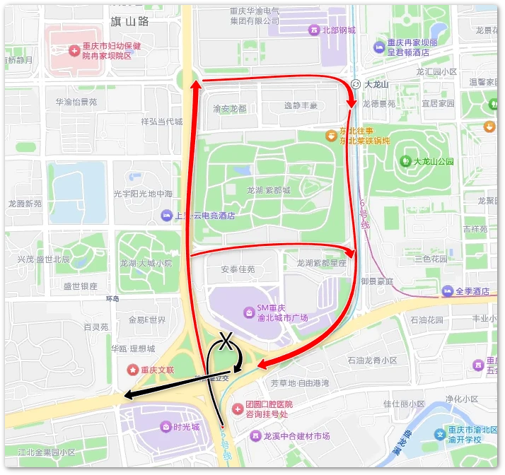 绕行线路示意图。受访者供图