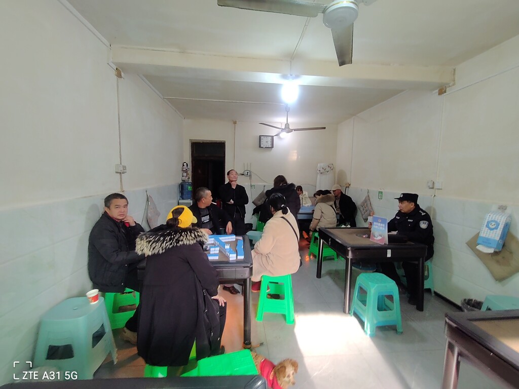 2月10日永兴派出所社区民警在艾家村向群众报告 (2)