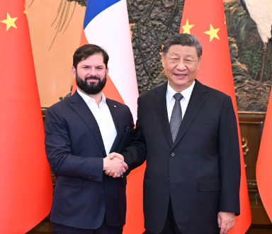 习近平会见智利总统博里奇