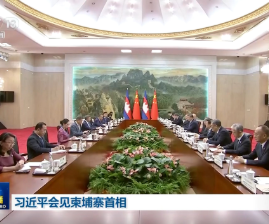 习近平会见柬埔寨首相洪玛奈