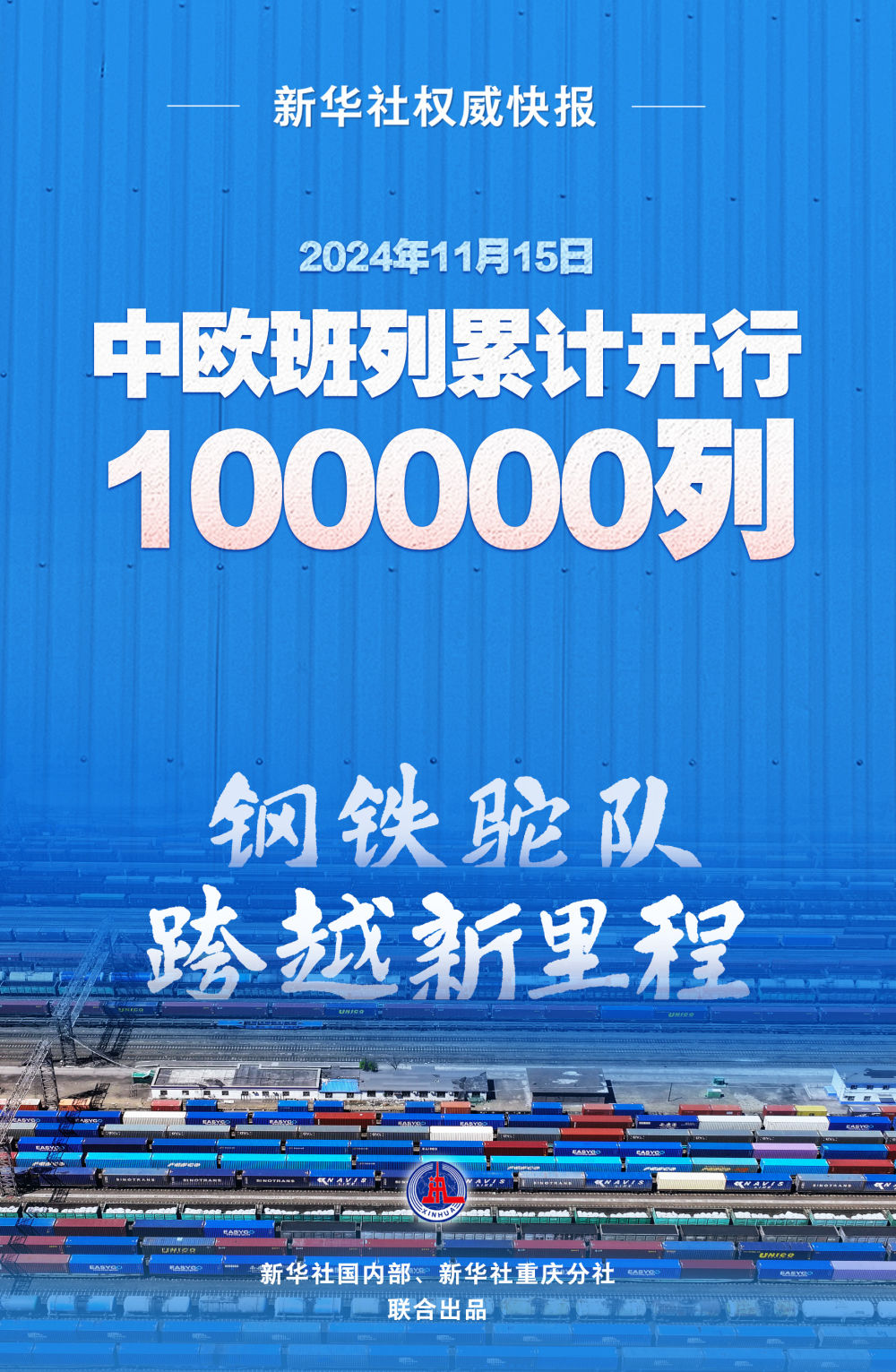 新华鲜报｜中欧班列开行10万列！“钢铁驼队”跨越新里程