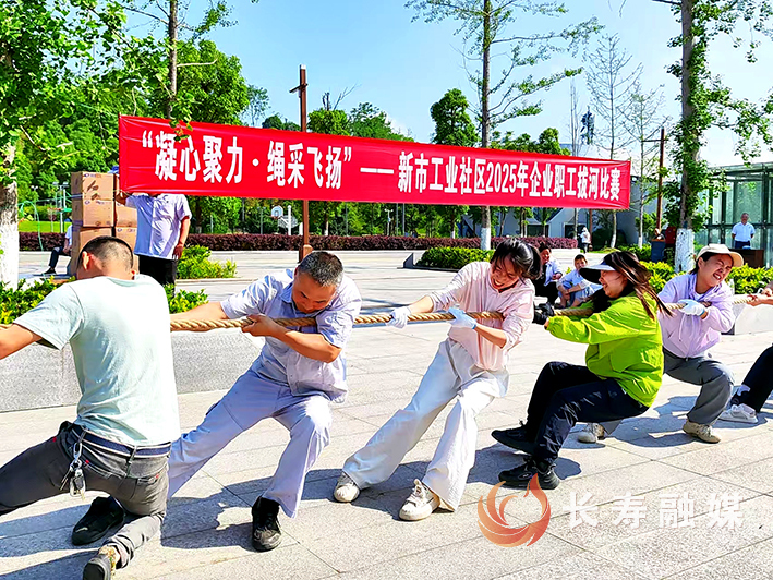 新市工业社区举行企业职工拔河比赛 (1)