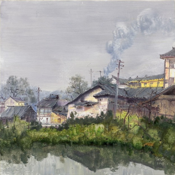 丰盛古镇写生之八 布面油画 90×90cm  2018