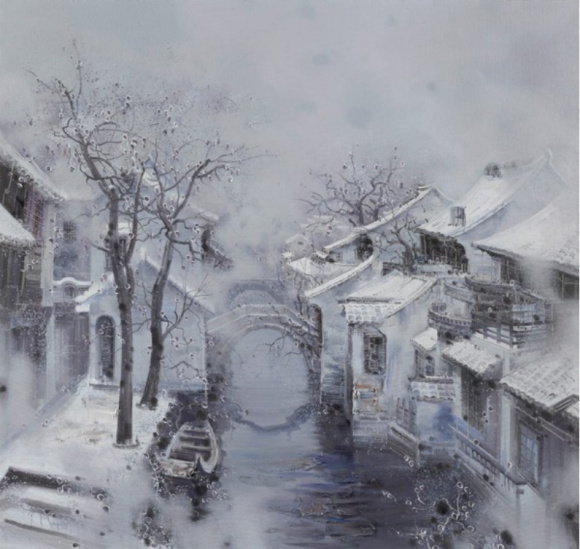 江南春雪系列之八 布面油画 170×180cm 2017