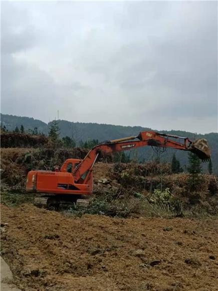 挖机正在开垦土地 通讯员 田西贝 摄影