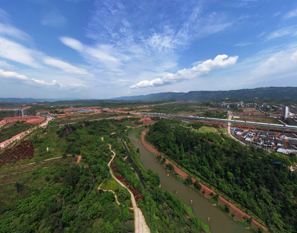 竹溪河一景观一期工程。通讯员 刘德良 摄
