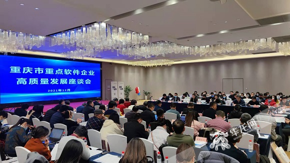 12月23日，重庆市重点软件企业高质量发展座谈会召开。华龙网-新重庆客户端 梁浩楠 摄