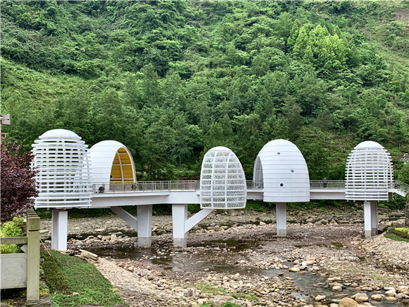 中益乡正在建设的“蜜蜂桥”。华龙网—新重庆客户端 陶彦燕 摄