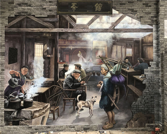 【第二小标2】传统油画与声景艺术融合，让观众沉浸入戏。重庆市曲艺团供图 华龙网发
