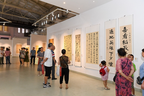 106幅作品吸引了众多市民观展。通讯员 陈林 摄