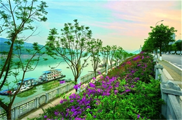 美丽如画的滨江绿化带。通讯员 周冰娥 供图