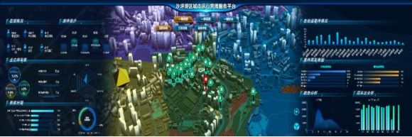 沙坪坝区城市运行管理服务平台3D画面效果图。资料图