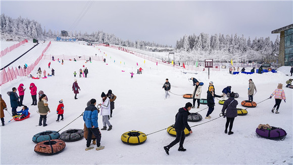 元旦假日，仙女山冰雪游受游客青睐。武隆喀斯特旅游公司供图 华龙网发
