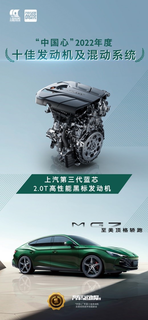 上汽2.0T高性能黑标发动机获“中国心”2022年度十佳发动机及混动系统大奖。 上汽名爵MG供图 华龙网发 上汽2.0T高性能黑标发动机获“中国心”2022年度十佳发动机及混动系统大奖。 上汽名爵MG供图 华龙网发
