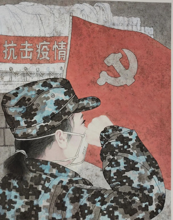 国画《人民军队忠于党》 黄龙长 作 国画《人民军队忠于党》 黄龙长 作