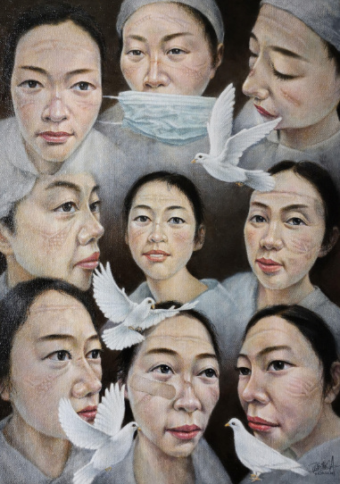 陈富林 《最美天使》 油画 陈富林 《最美天使》 油画