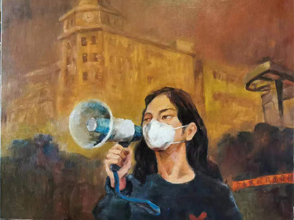 油画《号召》沈小东