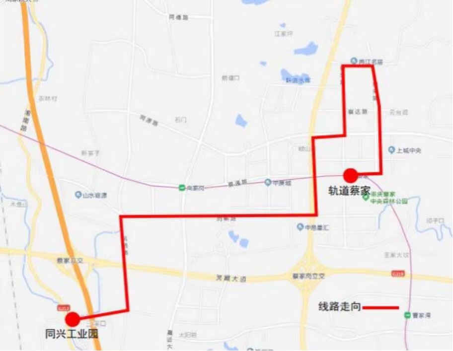 重庆1506路公交线路图。北部公交供图