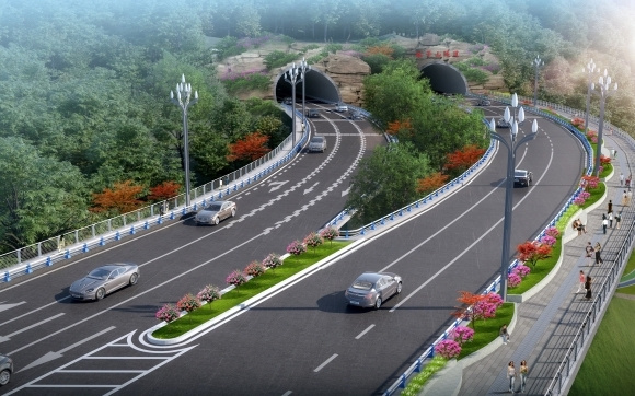 该项目设置为双向六车道。江北区委宣传部供图 华龙网发