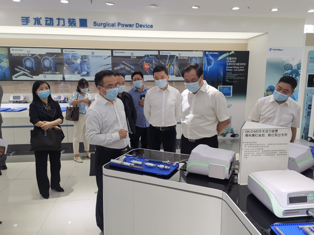 民建重庆市委会主委沈金强（右二）在重庆西山科技股份有限公司调研。受访者供图