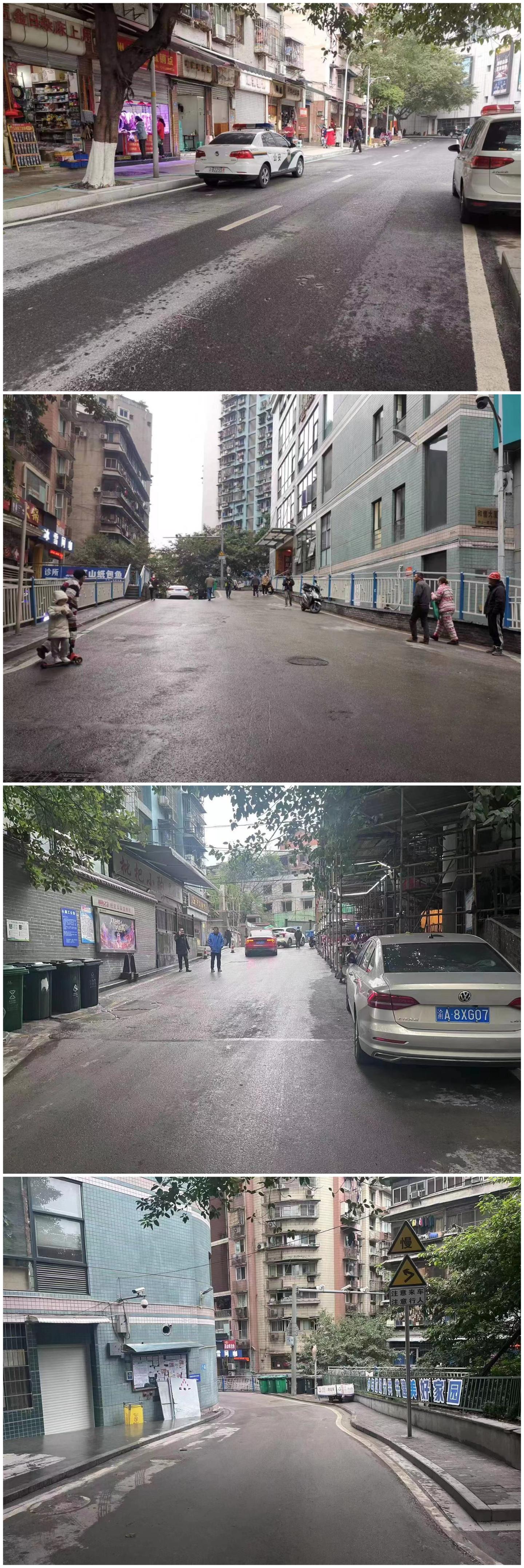 渝中区——违停车辆长期占用消防通道和救生道路