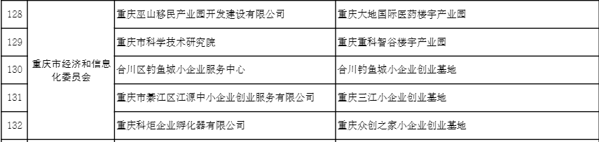 2022年度国家小型微型企业创业创新示范基地名单截图。