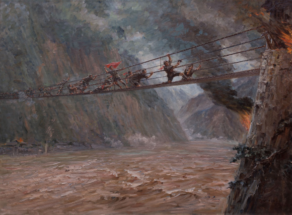 飞夺泸定桥 刘国枢 油画 133×180cm 1957年 飞夺泸定桥 刘国枢 油画 133×180cm 1957年