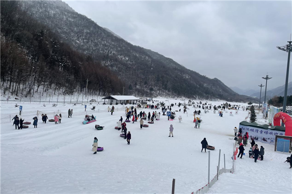游客在红池坝景区滑雪场耍雪。巫溪县文旅委供图 华龙网发