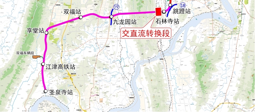 江跳线走向示意图 重庆交通开投集团供图 华龙网-新重庆客户端 发 江跳线走向示意图