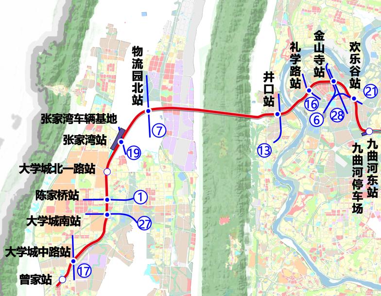 15号线二期走向示意图 重庆交通开投集团供图 华龙网-新重庆客户端 发 15号线二期走向示意图