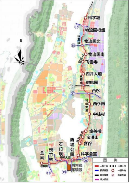 重庆轨道交通 7 号线一期工程线路走向示意图。重庆交通开投集团供图 华龙网发