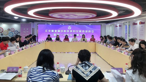 江北嘴金融中心区域妇联成立大会。江北城街道供图 华龙网发