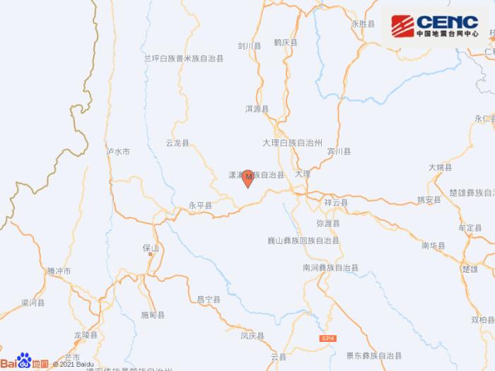 云南大理州漾濞县发生3.4级地震，震源深度9千米