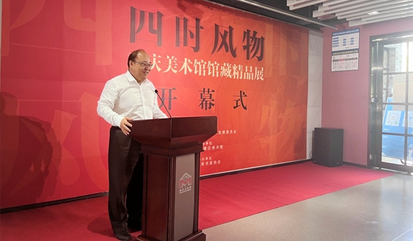中共涪陵區委常委、宣傳部部長宮輝宣布展覽開幕