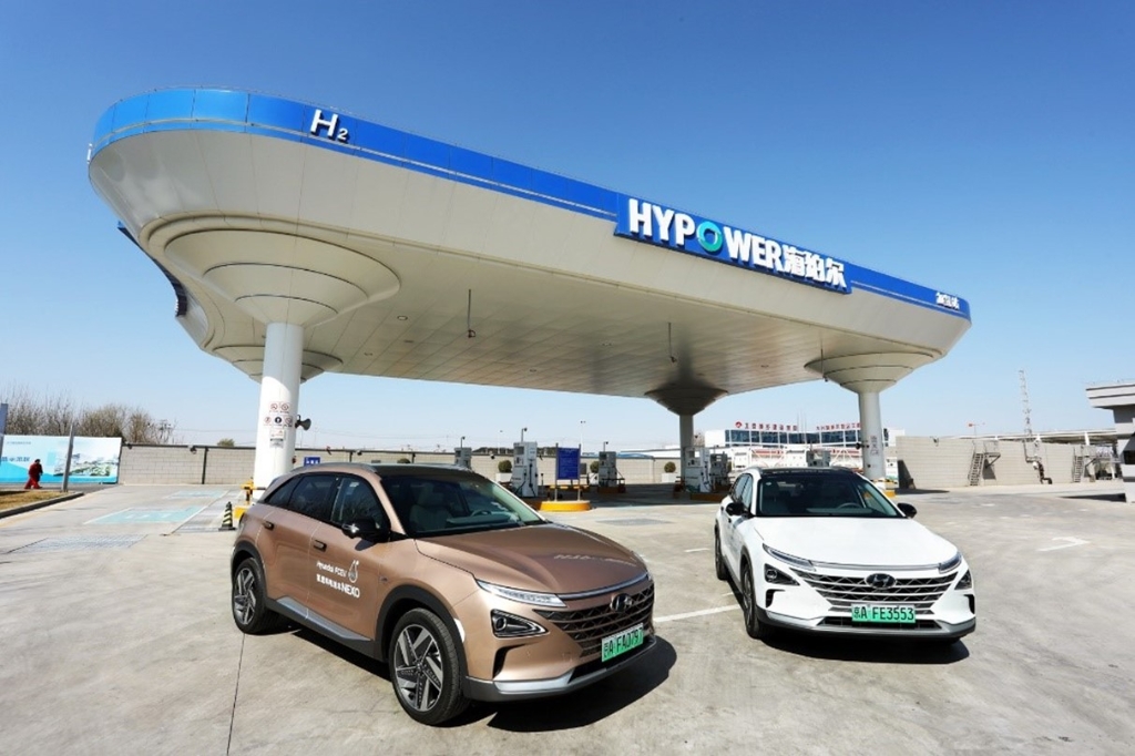 现代汽车氢燃料电池车NEXO中国版在今年4月正式取得北京新能源汽车牌照。 现代汽车供图 华龙网发