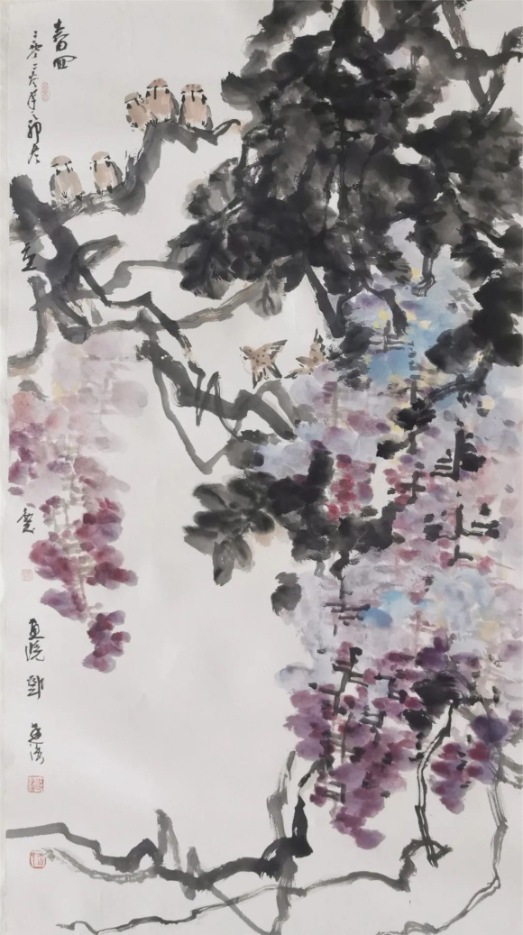《春回》 中国画 97x180cm